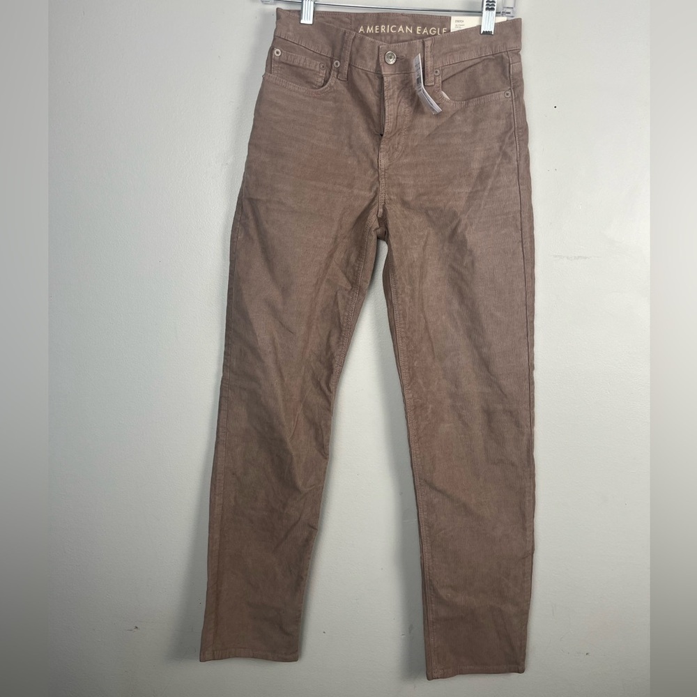NWT American Eagle 90s Straight Mauve Corduroy Stretch Pants Size 25W